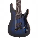 Электрогитара Schecter Omen Elite-8 Multiscale. Прозрачно-синий градиент - фото