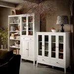 Шкаф со стеклянной дверью, белый, 81x39x211 см, IDANÄS IKEA - фото 4