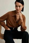 Блуза Reiss Button-down blouse, Tan Brown/Brown - фото 3