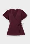 Блуза VILA VILOVIE V-NECK WRAP, Winetasting/Dark Red - фото 5