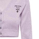 PRADA Короткий кардиган из люрекса лиловый - фото 5