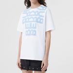 Футболка женская Burberry, белый / голубой - фото 4