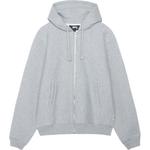Флисовая худи с регланной молнией Stussy, серый - фото 3