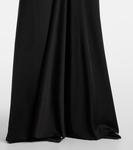 Платье из крепа со сборками и декором Victoria Beckham, черный - фото 6