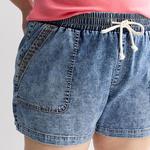 Джинсовые шорты Juniors plus size mid rise tencel pull-on So, Light Acid - фото 3