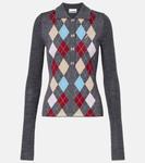 Шерстяной свитер-поло с узором Аргайл Ganni, Paloma - фото