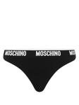 Moschino трусы-стринги с логотипом, черный - фото