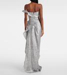 Платье Satellite Wave с оборками Maticevski, Silver Fleck - фото 3