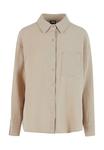 Блуза Urban Classics Button-down blouse, Chalkdust/Beige - фото 6