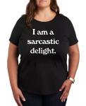 Футболка большого размера с рисунком «I Am A Sarcastic Delight» Hybrid Apparel, черный - фото