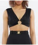 Топ cropped fit Just Cavalli, черный - фото