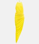 Платье миди с рюшами и халтернеем Alexandre Vauthier, Lemon Tonic - фото