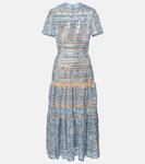 Платье макси из вышитого тюля Elie Saab, Cerulean Blue - фото