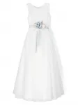 Платье макси с цветочной аппликацией Mimilù, белый - фото