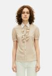 Блуза The Kooples Button-down blouse, Beige Red/Beige - фото