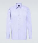 Хлопковая поплиновая рубашка Tom Ford, Arctic Blue - фото