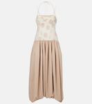 Платье миди в горошек Pfeiffer Simkhai, Beige White - фото