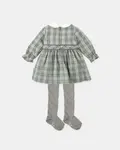 Набор для девочки платье в зеленую клетку и колготки Tutto Piccolo - фото 2