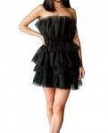 Черное мини-платье Рузвельт Тюль Blue B - фото