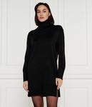 Шерстяное платье с феррингатой Boss Orange, черный - фото