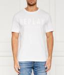 Футболка мужская Replay с надписью, белый - фото