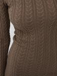 Вязаное платье Bershka, Brown - фото 4