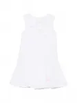Платье с вышивкой англез и бантом MSGM Kids, белый - фото