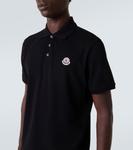 Хлопковая пике-поло с логотипом Moncler, черный - фото 5