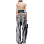 Топ с запахом из денима Alexander Wang, синий - фото 5