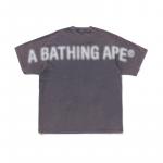 Футболка с принтом Face logo A BATHING APE, серый - фото