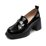 Devanro Лоферы 7 см женские черные - фото