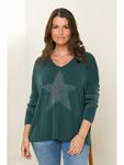 Свитер Curvy Lady, темно-зеленый - фото