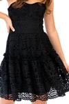Мини-платье с цветочным кружевом черного цвета EVA FRANCO - фото 3