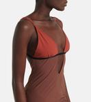 Мини-платье с вырезом и сборками Nensi Dojaka, Brown Orange - фото 4