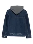 Джинсовый бомбер с капюшоном Dolce & Gabbana Kids, синий - фото 2