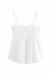 Топ Next REGULAR FIT-SHIRRED BRODERIE, White - фото 5