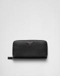 Кожаный кошелек Prada, черный - фото