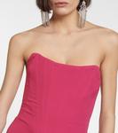 Платье без бретелек из крепа Giuseppe di Morabito, фуксия - фото 4