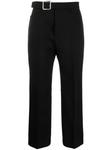 Jil Sander buckled pleated flared wool trousers, черный - фото