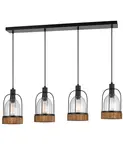 Подвесной светильник Beacon Island с 4 лампами Cal Lighting, black/wood - фото