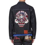 Джинсовая куртка мужская джинсовая синяя Evisu, синий - фото 4