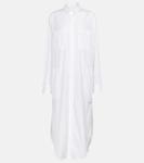 Платье-рубашка из хлопкового поплина WARDROBE.NYC, белый - фото