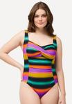Купальник GRADIENT STRIPED ONE PIECE Ulla Popken, черный - фото