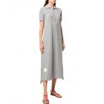 Хлопковое платье THOM BROWNE, серый - фото 6