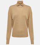 Шерстяной топ с высоким воротом Burberry, Flax - фото