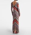 Платье макси из ламе Missoni, Multi Red White Pink Purple - фото 3