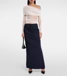 Драпированный шелковый топ Christopher Esber, белый - фото 2