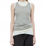 Многослойный хлопковый топ JIL SANDER, цвет хизер серый - фото