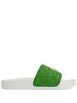 Giuseppe Zanotti шлепанцы Brett с блестками, зеленый - фото