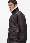 Куртка KARL LAGERFELD MONOGRAM SHEARLING, Black Coffee/Dark Brown - фото 4